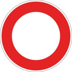 Panneau circulation interdite à tout véhicule dans les 2 sens - B0