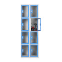 Casier vestiaire porte plexi + prises électriques 5 cases par colonne