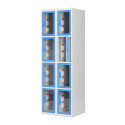 Casier vestiaire porte plexi + prises électriques 5 cases par colonne