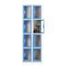 Casier vestiaire porte plexi + prises électriques 4 cases par colonne