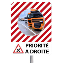 Miroir avec message de sécurité