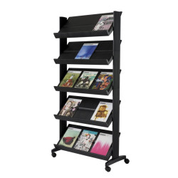 Présentoir mobile simple face 5 tablettes - Paperflow EasyDisplays