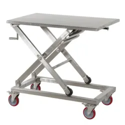 Table élévatrice inox 304 à manivelle - 300 kg