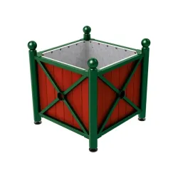 Bac à palmier acier et bois Province Boule