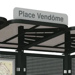 Plaque d'arrêt de bus imprimée pour abribus Conviviale