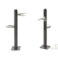 Poteau range 2 trottinettes avec pinces antivol