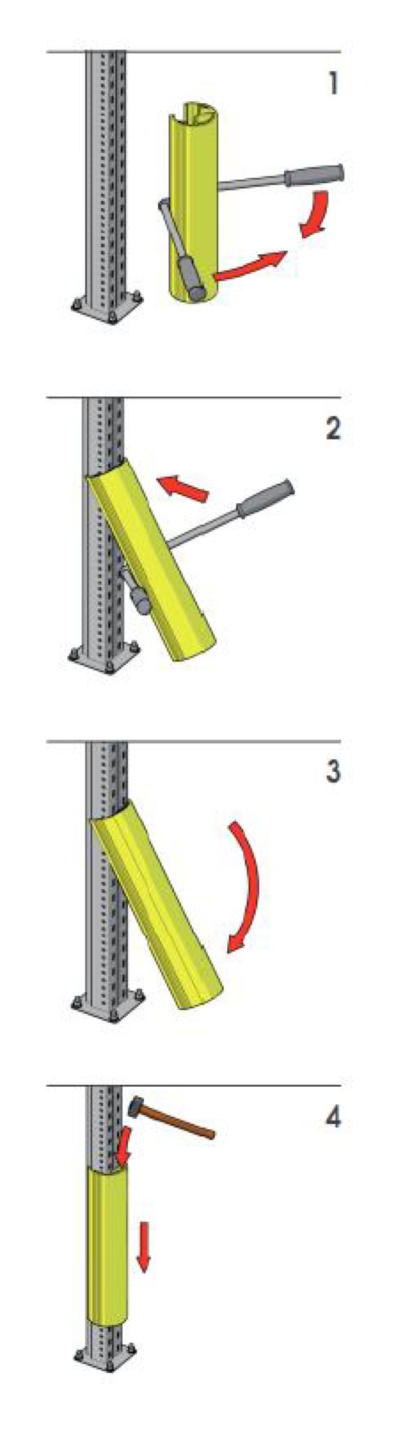 Notice d'installation des protections PVC pour montant de rayonnage Notice d'utilisation des protections en PVC pour rack de rayonnage