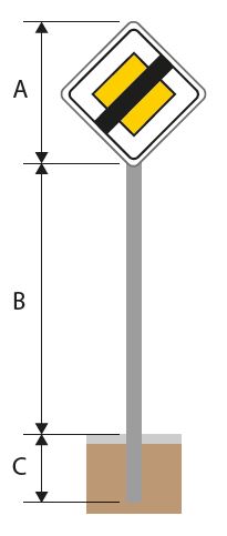 Déterminer la hauteur du support en fonction du panneau