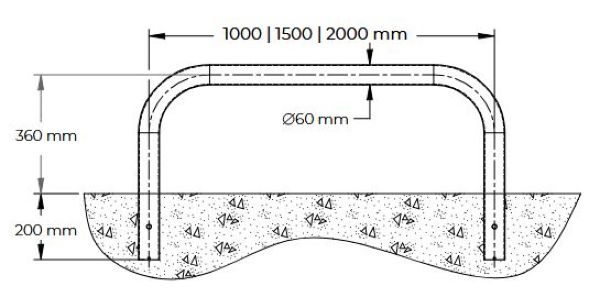 Dimensions arceau bas de protection espace vert Dimensions arceau bas de protection espace vert