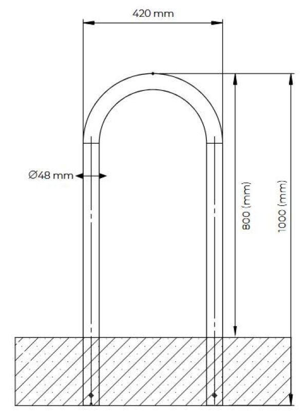 Dimensions arceau vélos Lombardie