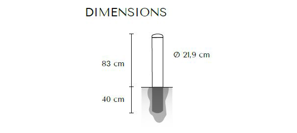 Dimensions borne anti bélier incassable Serem BV12