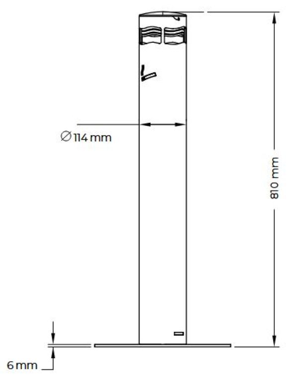 Dimensions cendrier inox Palerme sur pied Dimensions cendrier inox Palerme sur pied