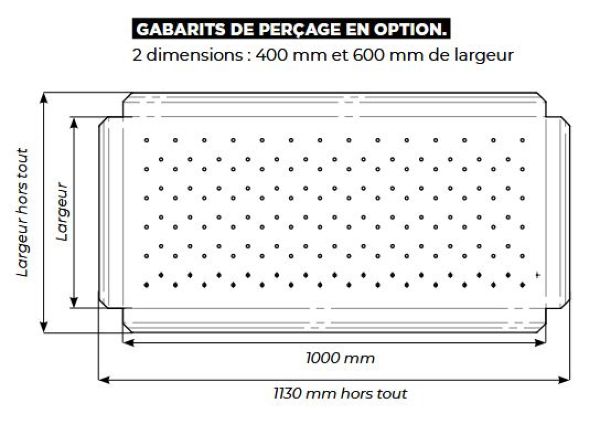 Dimensions gabarit de perçage pour clous podotactile tige 8mm Dimensions gabarit de perçage pour clous podotactile tige 8mm