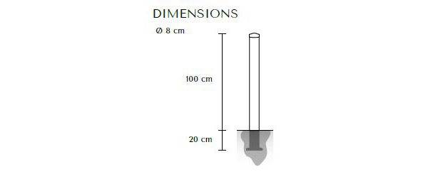 Dimensions potelet anti stationnement Serem Comète