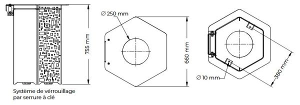 Dimensions poubelle de tri d'extérieur Solo Dimensions poubelle de tri d'extérieur Solo