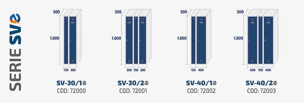 dimensions vestiaire électrifié 1 case par colonne