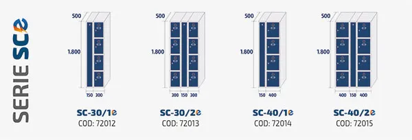 dimensions vestiaire électrifié 4 cases par colonne