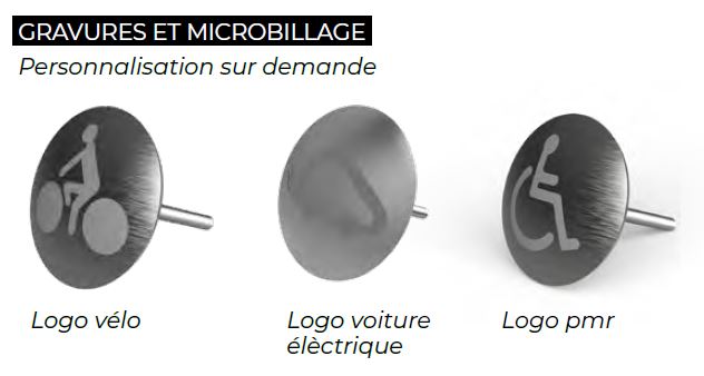 Gravure et microbillage sur clous de voirie