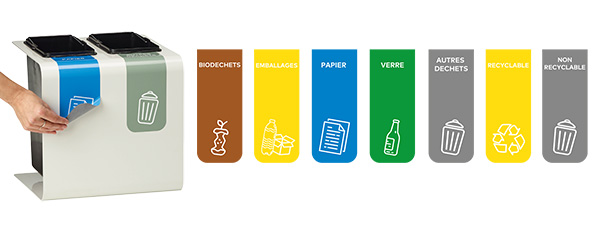 Planche de stickers pour poubelle Rossignol Tribu