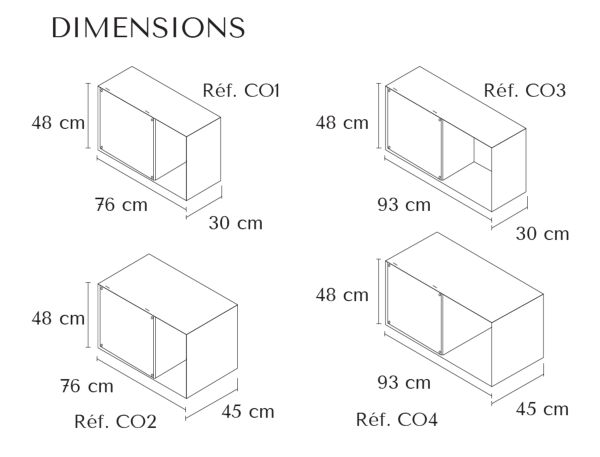 Dimensions columbarium melineo