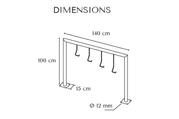 Dimensions porte arrosoirs Dimensions porte arrosoirs