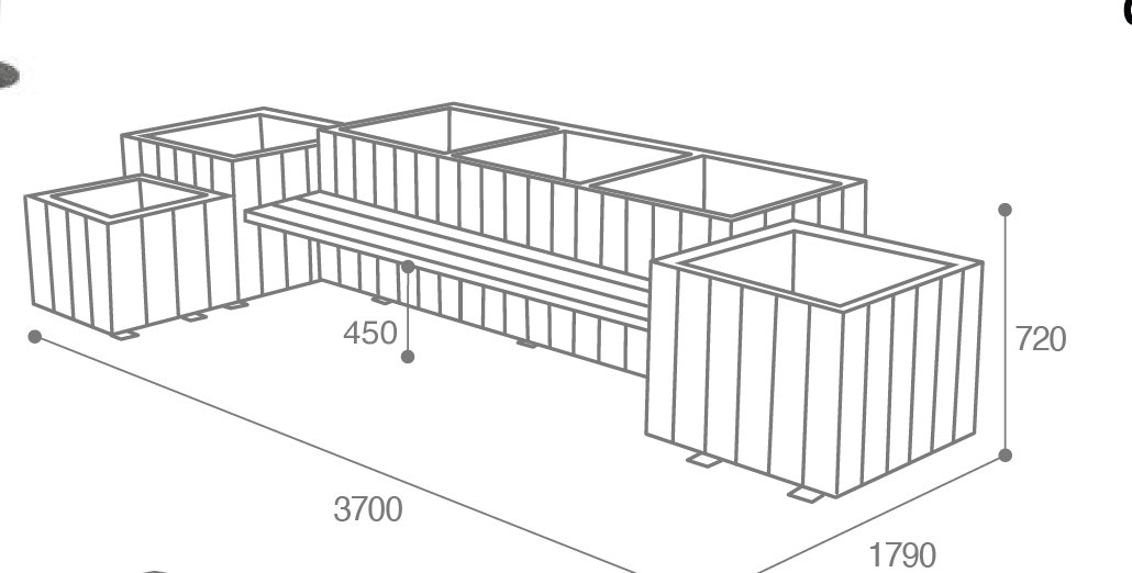 Dimensions 6 jardiniére copal