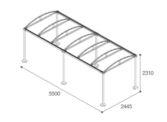 Dimensions abri d'extérieur allongé OZ