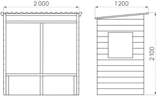 Vue d'ensemble de l'abri bus en bois Dimensions de l'abri bus en bois