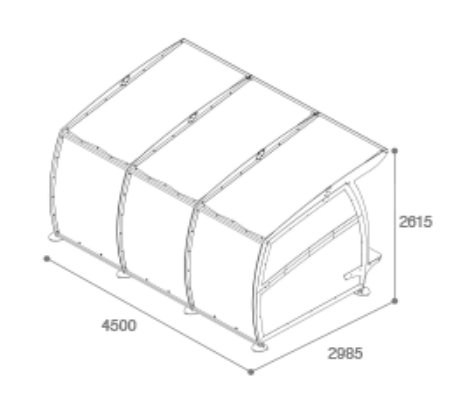 dimensions abri exterieur gouty 3 cotes fermes