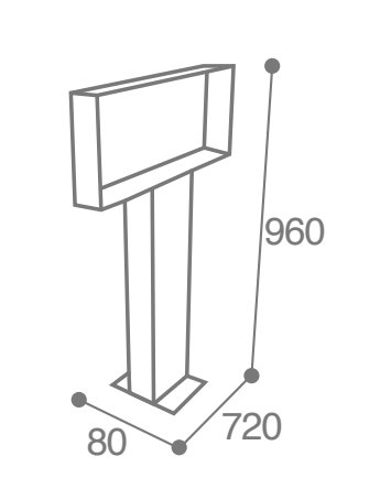 Dimensions appui à vélo cyclea rectangle