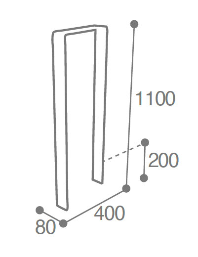 Dimensions appui à vélo secur