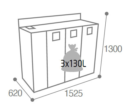 Dimensions bac à déchets triza