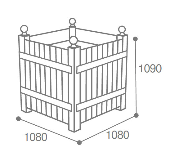 Dimensions bac d'orangerie zestia