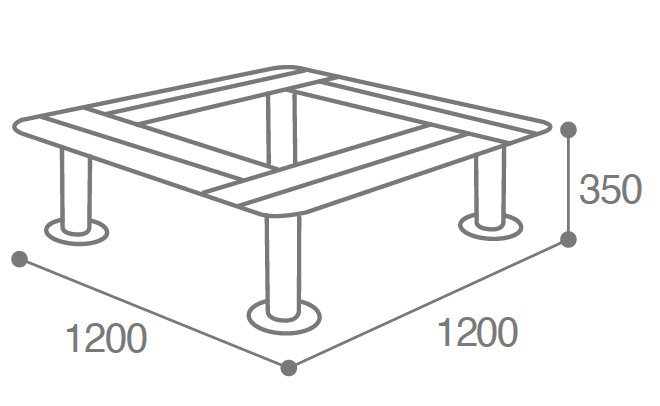 dimensions banc carre ninou