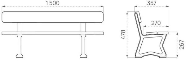 Dimensions du banc pour enfant Mora Junior