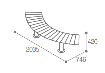 Dimensions banquette courbe compact madrid