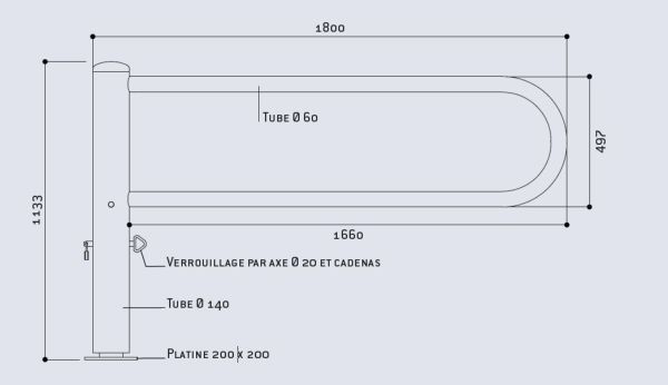 Vue éclatée barriere d'acces tournante