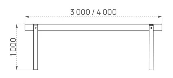 Vue d'ensemble de la barrière fixe en bois Turin Dimensions de la barrière fixe Turin en bois