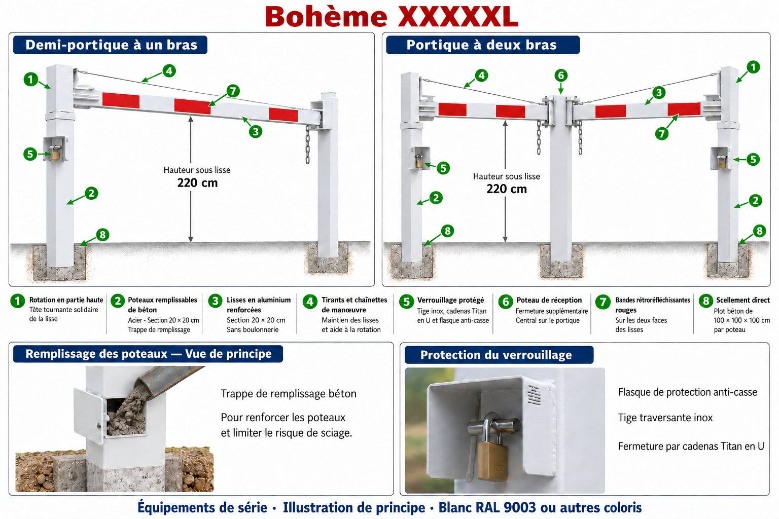 Demi-portique et portique tournant anti-bélier Bohème XXXXXL