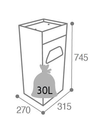Dimensions cendrier corbeille daria