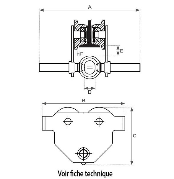 Porte palan manuel