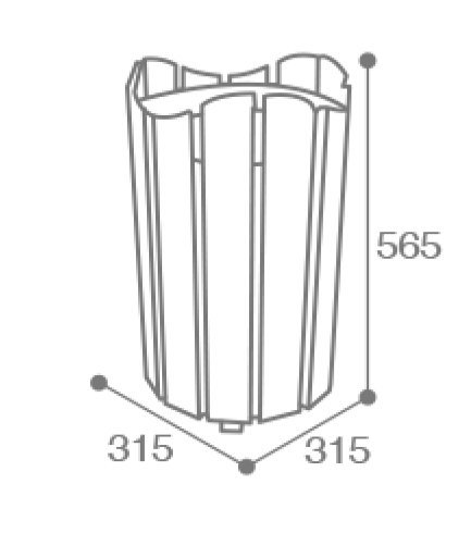 Poubelle odeo sans pied Dimensions corbeille odeo sans pied