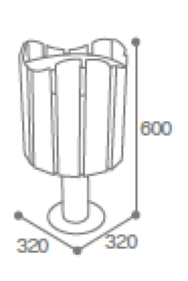 Dimensions corbeille odeo avec pied