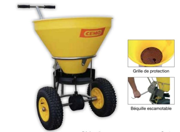 Schéma de l'épandeur manuel en inox