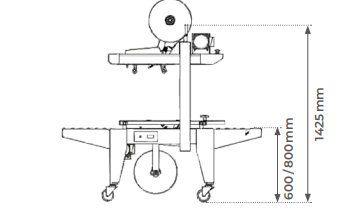 Machine à poser l'adhésif économique