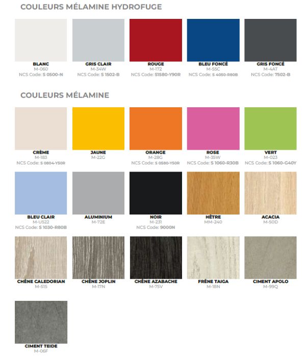 coloris pour vestiaire avec prises électriques