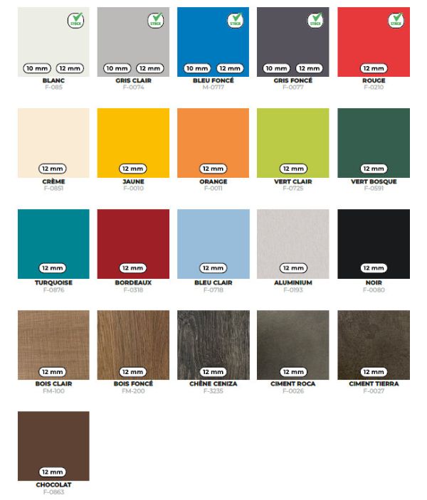 coloris pour vestiaire avec prises électriques