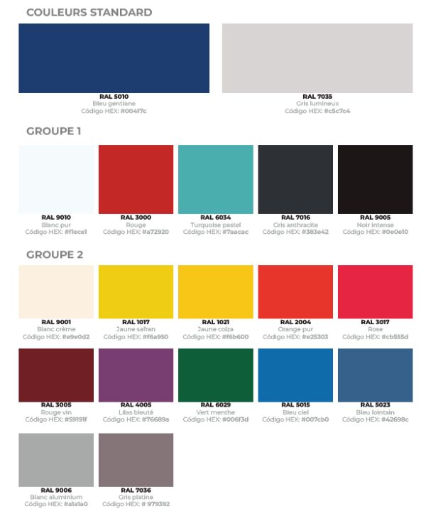 coloris pour vestiaire avec prises électriques