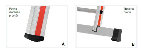 vue ensemble des pieds d'échelles Hymer