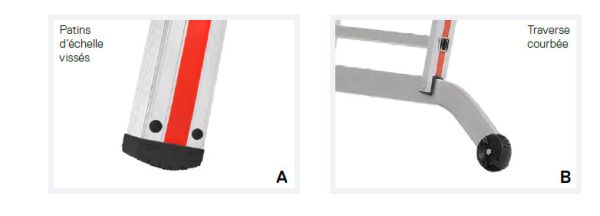 vue ensemble des pieds d'échelles Hymer